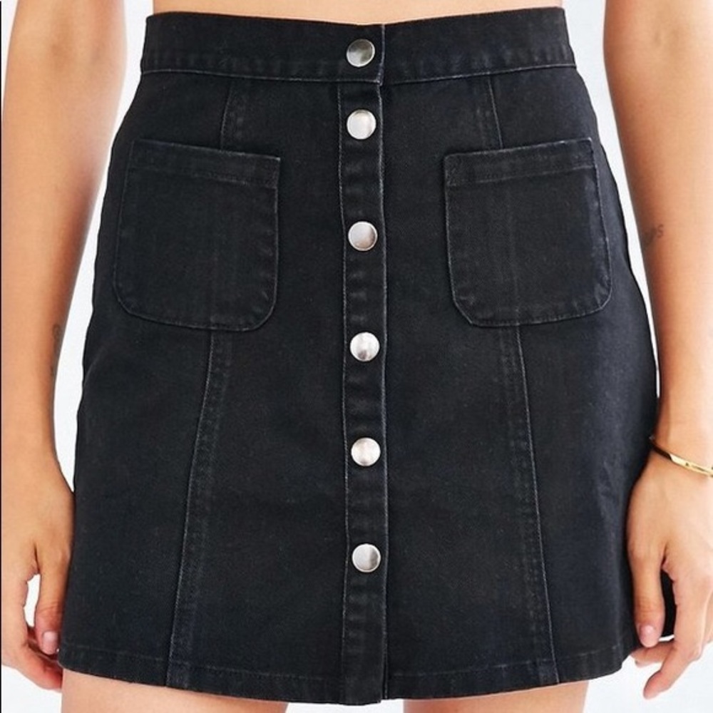 Urban Outfitters BDG Black Denim Button Skirt